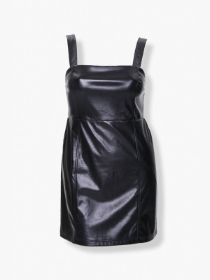 Plus Size Faux Leather Bodycon Dress