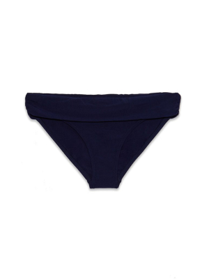 Fold Over Hipster Bikini Bottom - Navy Blue