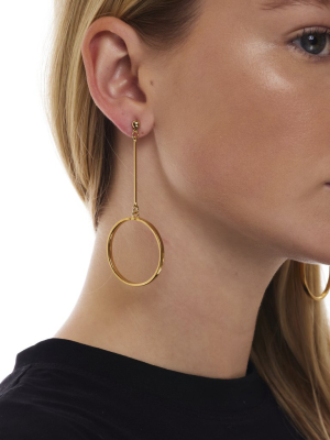 Polished Gold Circle Drop Earring