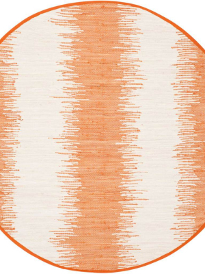 Montauk Frequency Orange Round Rug