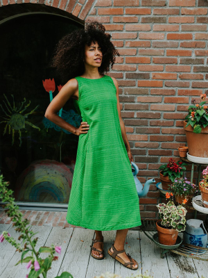 Blazing Green Organic Midi Dress