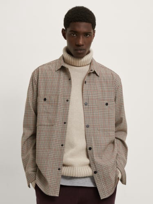 Textured Plaid Overshirt