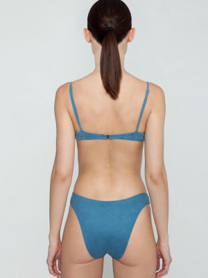 Start Me Up Suede Hipster Bikini Bottom - Blue