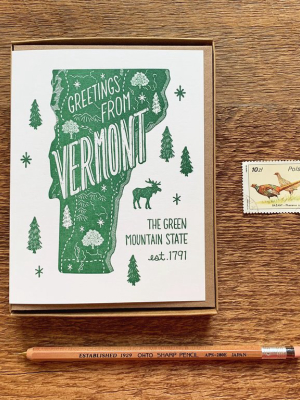 Greetings From Vermont Single Card - Np2