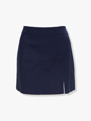 Plus Size Vented Mini Skirt