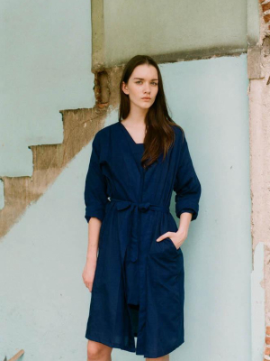 Two-way Light Coat - Indigo