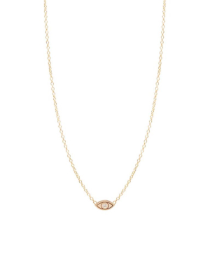 14k Diamond Itty Bitty Evil Eye Necklace