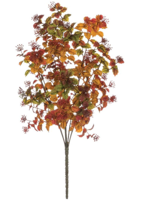 Sullivans Artificial Mini Leaf And Berry Bush 19"h Green