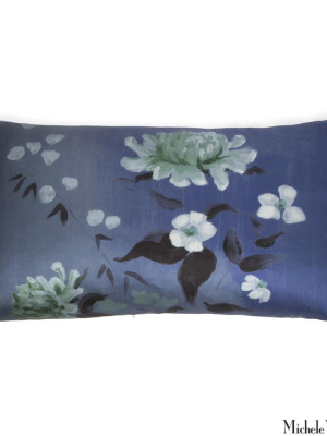 Silk Print Pillow Corn Flower 12x22