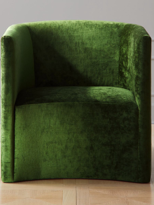 Covet Cypress Velvet Curved Chair