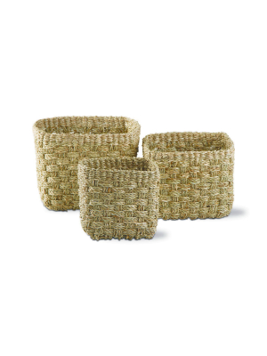 Tag Harbour Square Seagrass Baskets Set Of 3 Made Of Seagrass For Organisation Storage Home Décor