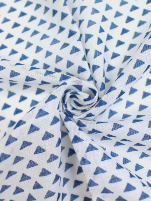 Japanese Handkerchief, White With Blue Uroko