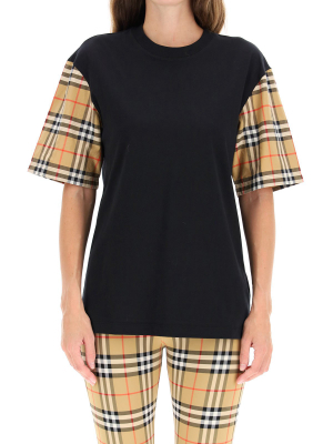 Burberry Checked Sleeve T-shirt