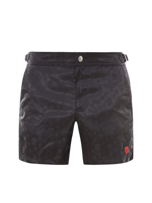 Alexander Mcqueen Skull Allover Print Swim Shorts