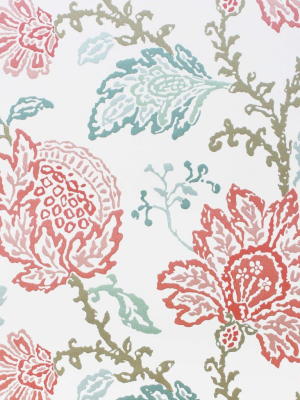 Coromandel Wallpaper In Ivory, Pink, And Aqua By Nina Campbell For Osborne & Little