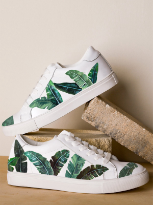 Green Palms White Sneaker