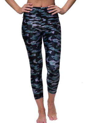 Onzie Distressed Camo Midi Leggings