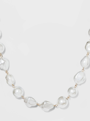 Glass Pearl Statement Necklace - A New Day™ Gold