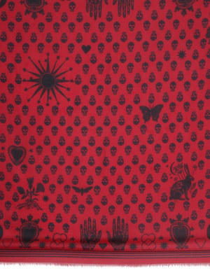 Alexander Mcqueen Mystical Skull Printed Scarf