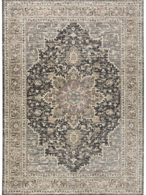 Feizy Grayson Bakhtiari Style Kilim Rug - Chracoal & Tan - Available In 5 Sizes