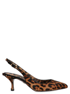 Dolce & Gabbana Leopard Print Slingback Pumps