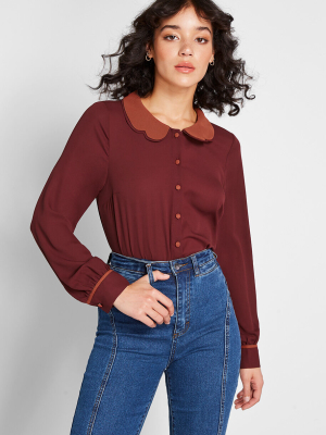 Your True Collars Long Sleeve Blouse