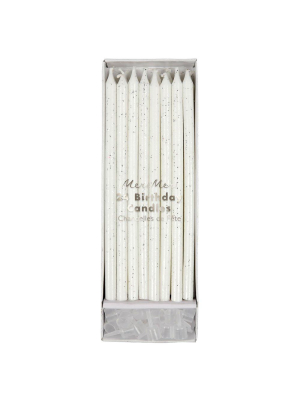 Silver Glitter Candles