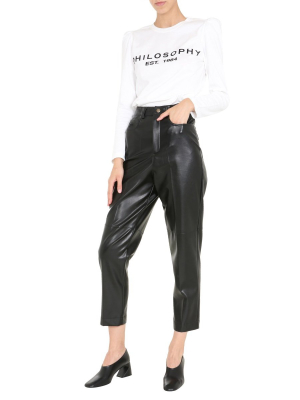 Philosophy Di Lorenzo Serafini Faux Leather Trousers