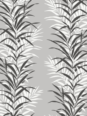 Leaf Stripe Peel-and-stick Wallpaper In Monochrome By Nextwall