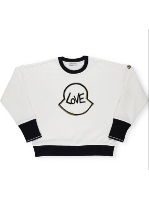 Moncler Enfant Love Printed Contrast Trim Sweatshirt