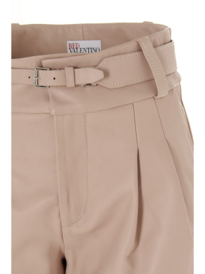 Redvalentino Belted Leather Shorts