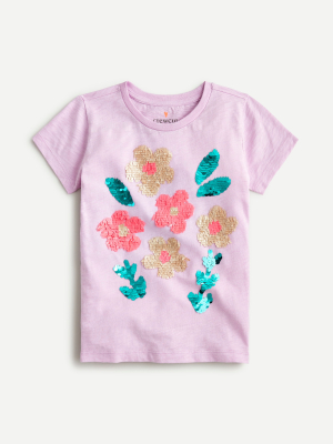 Girls' Sequin Flowers T-shirt