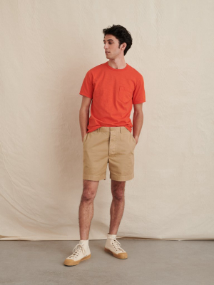Flat Front Shorts In Chino