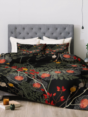 Iveta Abolina Citlali Night Comforter Set Red - Deny Designs