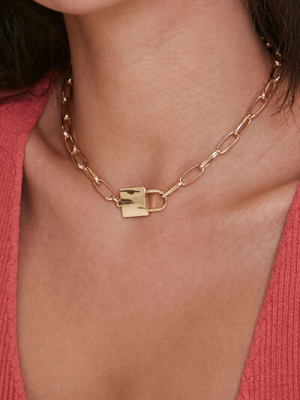 Anchor Chain Lock Necklace