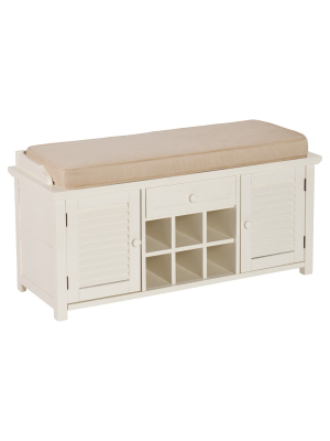 Alana Entryway Bench With Storage - White - Aiden Lane