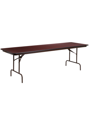 Flash Furniture 8-foot Mahogany Melamine Laminate Folding Banquet Table