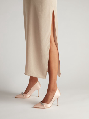 Lowe 85mm - Pink Satin Heeled Pump