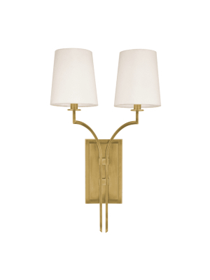 Glenford 2 Light Wall Sconce Aged Brass