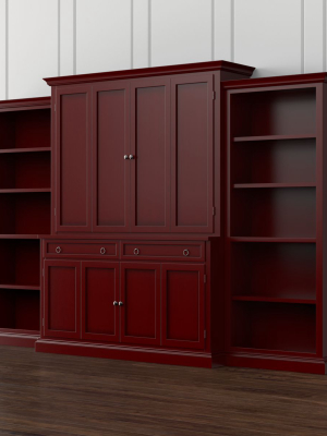 Cameo 4-piece Modular Red Open Bookcase Entertainment Center