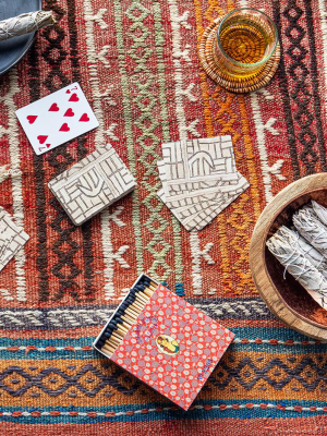 St. Frank Ecru Maze Kuba Cloth Playing Cards