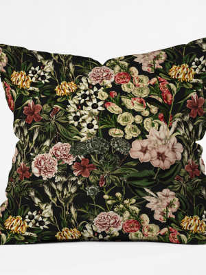 Marta Barragan Camarasa Dark Bloom Throw Pillow Black - Deny Designs