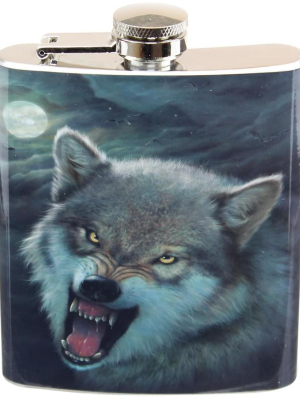 Just Funky Growling Wolf 7oz Flask