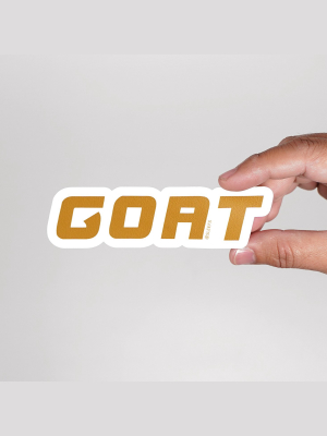 Goat Spell Out White Gold Sticker