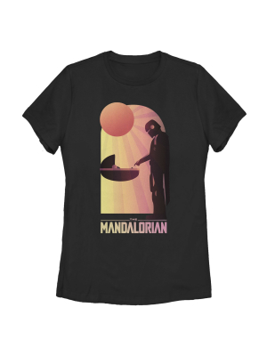 Women's Star Wars The Mandalorian The Child And Bounty Hunter Connection Made T-shirt