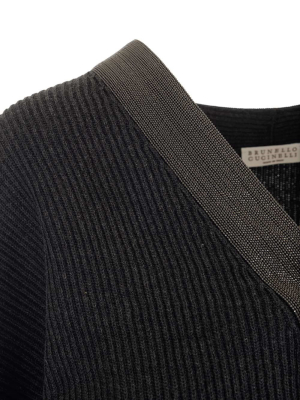 Brunello Cucinelli V-neck Ribbed Sweater