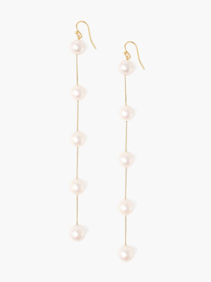 White Pearl Duster Earrings