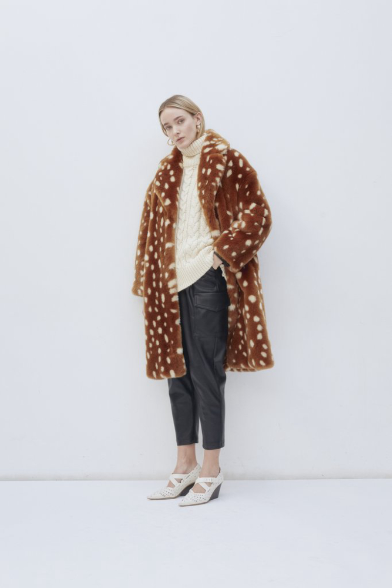 Jakke Katie Faux Fur Long Coat Bambi - Autumn